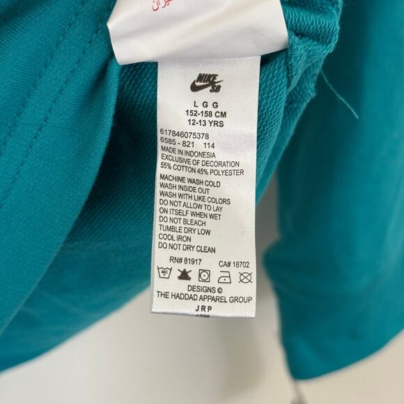NWT Nike SB Teal Hooded Jacket Long Sleeve Full Zip Athletic-Large (12-13 YRS) - Picture 4 of 4